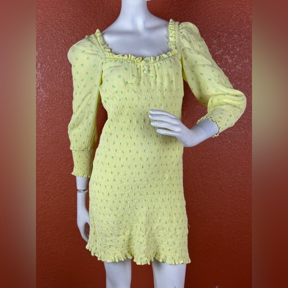 Faithfull the Brand Yellow Long Sleeve Sundress. D49 - Picture 2 of 15